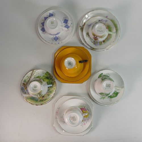 476 - A Selection of Shelley Trio's x6, including pattern No's & cup shapes, 0271 Bristol, 11582/32 Gainsb... 