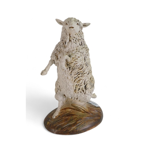 448 - Cobridge Stoneware Large Figure of a Sheep by Robert Tabbenor.