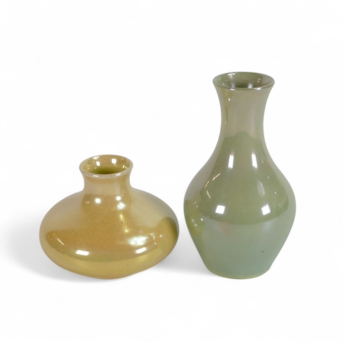 465 - Two William Moorcroft Yellow & Green Lustre Vases c.1930.