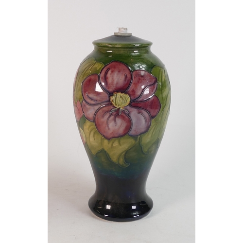 231 - Moorcroft lamp base decorated in the Anemone design, 1980, h.27cm.