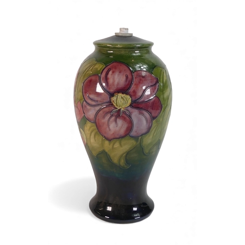 231 - Moorcroft lamp base decorated in the Anemone design, 1980, h.27cm.