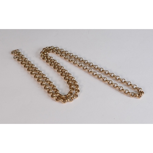 838 - 9ct gold round linked necklace, length 52cm, 20.9g.