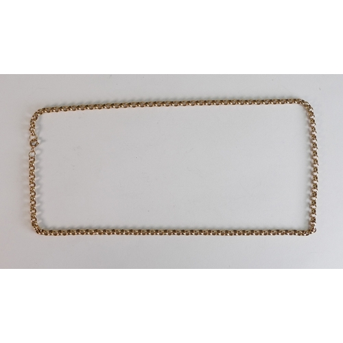 838 - 9ct gold round linked necklace, length 52cm, 20.9g.