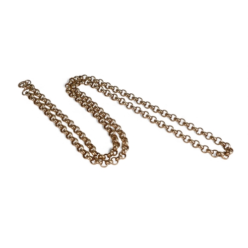 838 - 9ct gold round linked necklace, length 52cm, 20.9g.