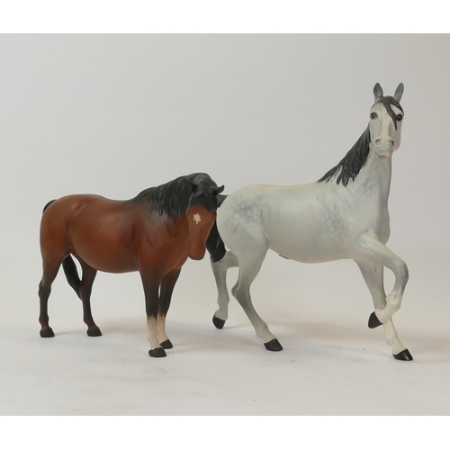 117 - Beswick grey Spirit of the Wind, together with bay mare facing right, both in matt. (2)