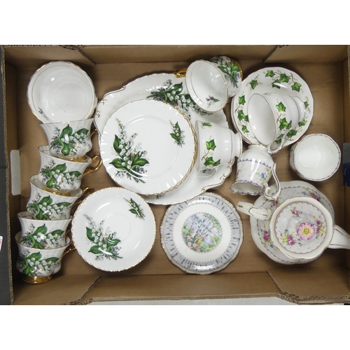 509 - A Royal Albert Petit Point Chintz teapot, milk jug & sugar bowl together with Royal Imperial part te... 