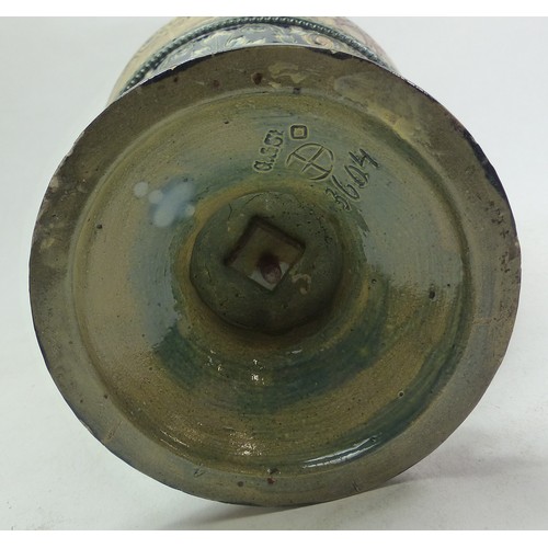 81 - A Gerbing and Stephan Majolica ewer, traditionally decorated  on a raised circular base, height 43cm... 