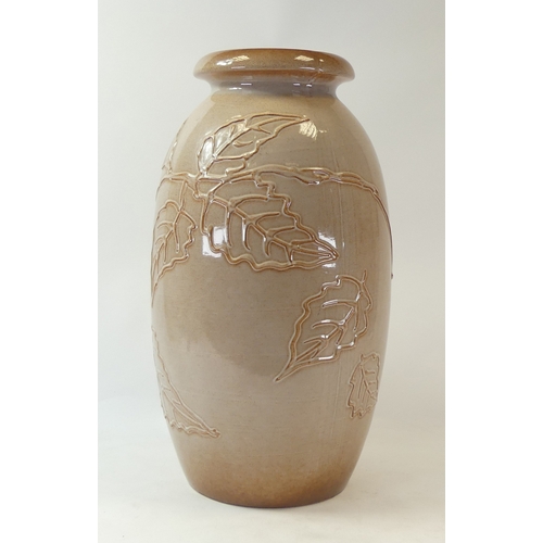 90 - Extra Large Sheurich-Keramik Ceramic Vase decorated with a leaf design and gloss glaze. H:-50cm (sli... 