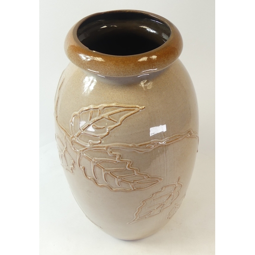 90 - Extra Large Sheurich-Keramik Ceramic Vase decorated with a leaf design and gloss glaze. H:-50cm (sli... 