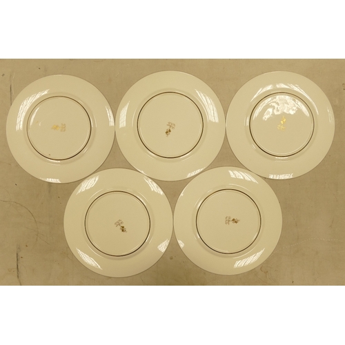 531 - De Lamerie Fine Bone China, a selection of heavily gilt plates in varied colourways & designs. Made ... 