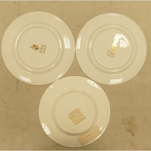 562 - De Lamerie Fine Bone China, a selection of heavily gilt plates in varied colourways & designs. Made ... 