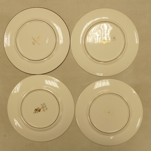 570 - De Lamerie Fine Bone China, a selection of heavily gilt plates in varied colourways & designs. Made ... 