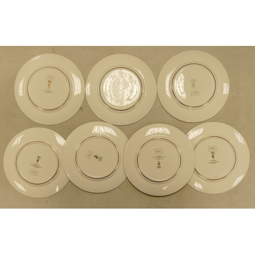 545 - De Lamerie Fine Bone China, a selection of heavily gilt plates in varied colourways & designs. Made ... 