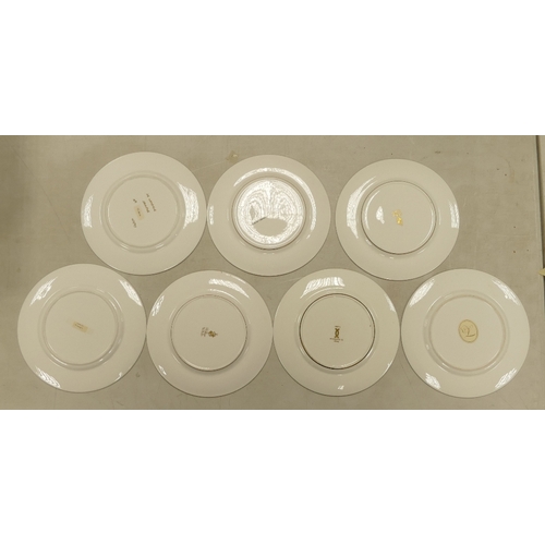 529 - De Lamerie Fine Bone China, a selection of heavily gilt plates in varied colourways & designs. Made ... 