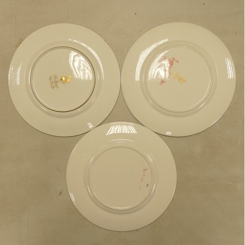 580 - De Lamerie Fine Bone China, a selection of heavily gilt plates in varied colourways & designs. Made ... 