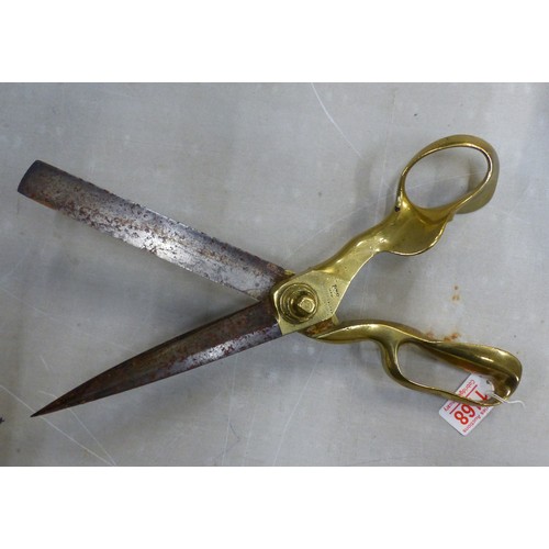 159 - Large pair of vintage Wilkinson's brass handled shears.