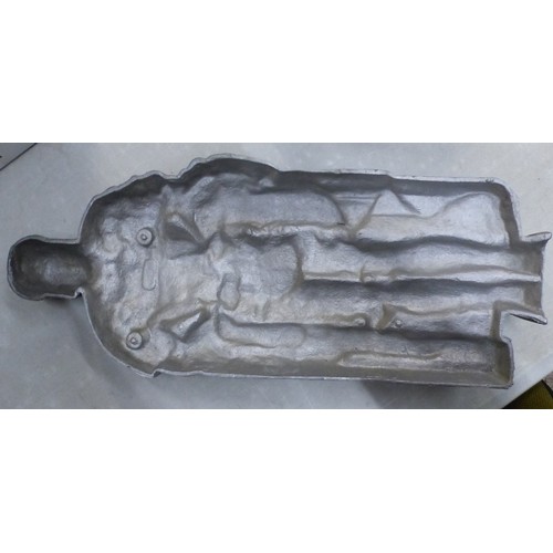 146 - Cast metal Roman Centurion flat-back wall plaque, height 53cm.