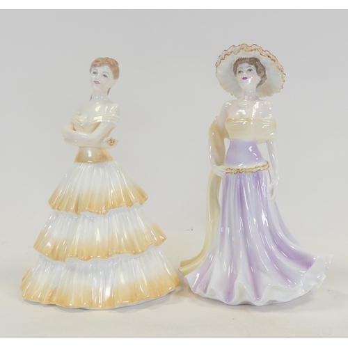 65 - Coalport Ladies of Fashion Figurines to include:- Special Memories, Anthea. Tallest:-20cm complete w... 
