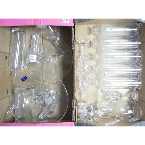 480 - De Lamerie, clear Crystal glass to include wine goblets, Cristal Sevres bottles (some with stoppers)... 