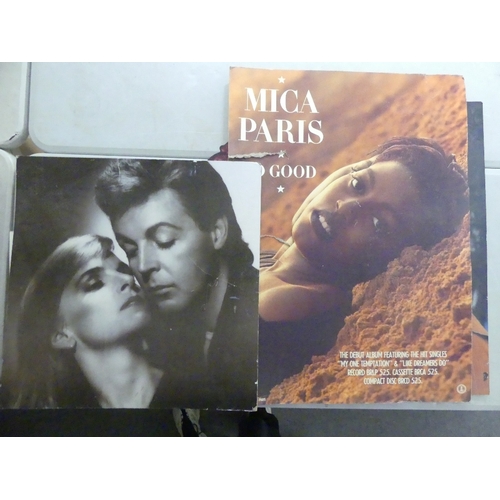 608 - A collection of music card board cut outs featuring Carpenters, Musical Youth, Diana Ross, Huey Lewi... 