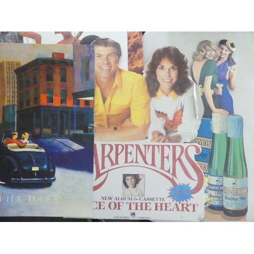 608 - A collection of music card board cut outs featuring Carpenters, Musical Youth, Diana Ross, Huey Lewi... 