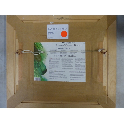 442B - Framed oil on canvas board by James Fullarton Snow Scene, Straiton, overall size 51cm x 46cm.