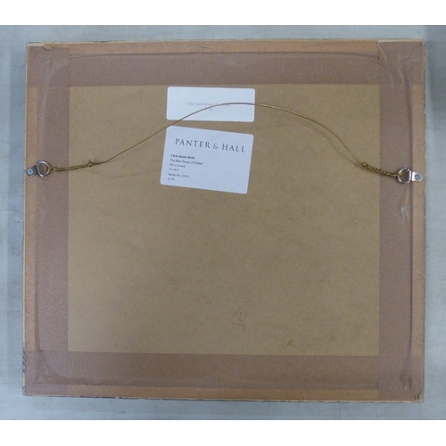 265 - Framed oil on board by Chris Bushe RSW, The Bare Bones of Winter, overall size 45cm x 41cm.