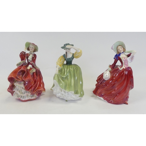 64 - Royal Doulton Lady Figurines to include:- Buttercup HN2309 (seconds), Autumn Breezes HN1934, Top O' ... 