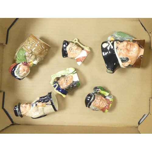 82 - Royal Doulton Character Jugs to include:-Long John Silver, Gaoler D6584, Captain Hook D6605, Carpent... 