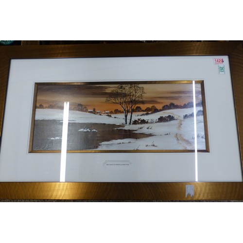 263 - Two framed paintings of Winter Landscapes, mounted behind glass 'Winter Reflections' & First Snow Of... 