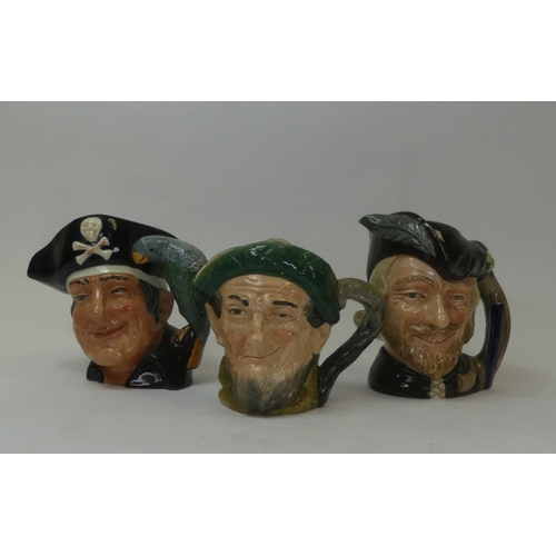 70 - Royal Doulton large character jugs to include Long John Silver D6335, Auld Mac D5823 and Robin Hood ... 