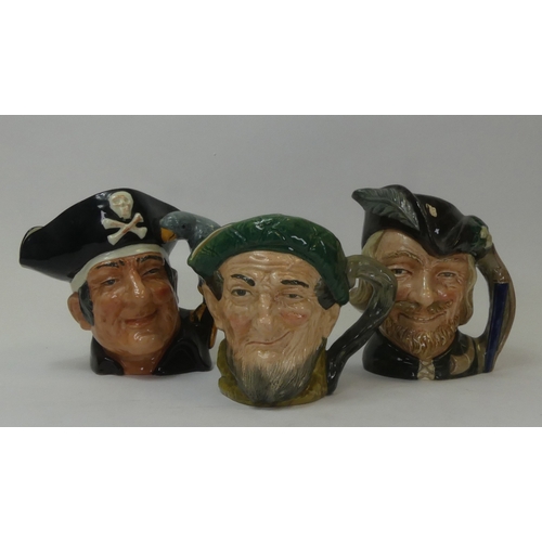 70 - Royal Doulton large character jugs to include Long John Silver D6335, Auld Mac D5823 and Robin Hood ... 