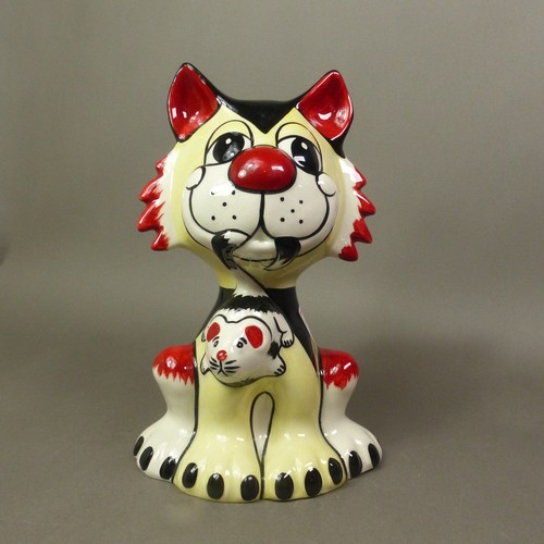 69 - Lorna Bailey fireside model of 'Rat Catcher, the cat', figure 1 of 1, height 20cm