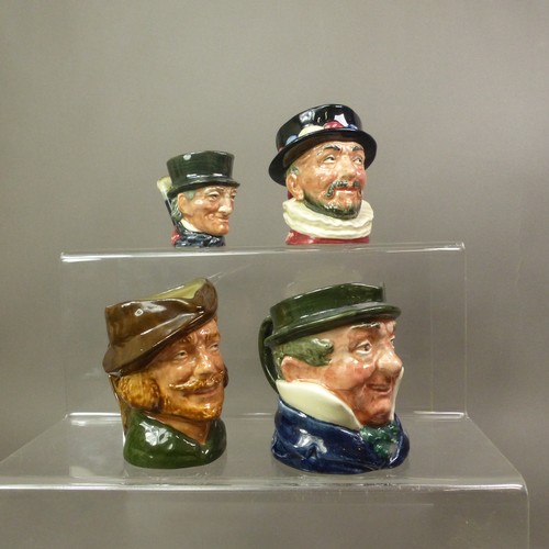 80 - Royal Doulton small character jugs, Captain Cuttle, Beefeater and Robin Hood, together with miniatur... 