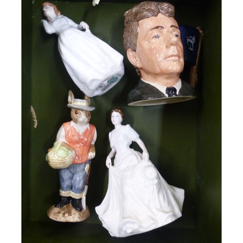 81 - Royal Doulton small character jug Michael Doulton D6808, together with Royal Doulton figures Harmony... 