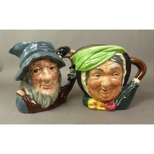 78 - Royal Doulton large character jugs, Sairey Gamp and Rip Van Winkle D6438 (2).