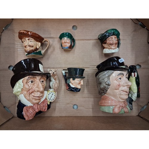 84 - Two large Royal Doulton character jugs, Mad Hatter D6598 and The Walrus and the Carpenter D6600, tog... 