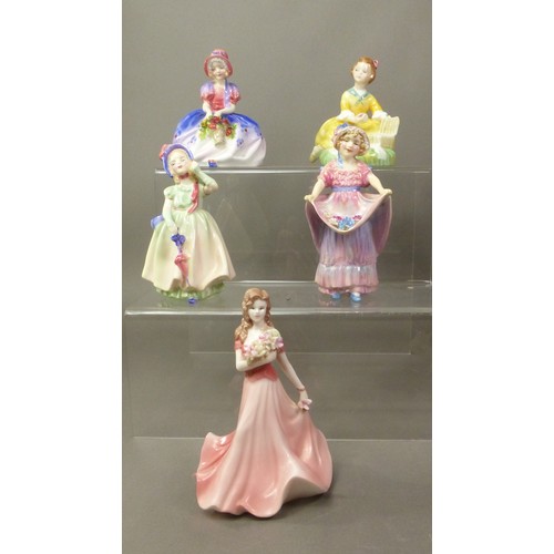 61 - Group of four Royal Doulton figurines, Monica, Picnic, Babie and Lucy Ann (tiny nip to bonnet) toget... 