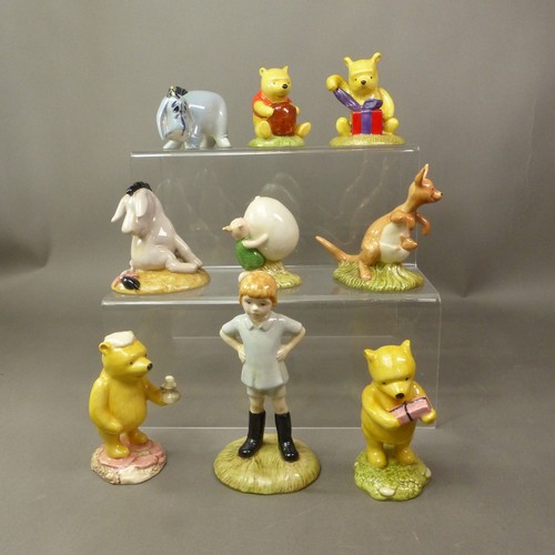 87 - Royal Doulton Winnie the Pooh Collection figures, WP11, WP7, WP8, WP40, WP9, WP18, WP and WP1, toget... 