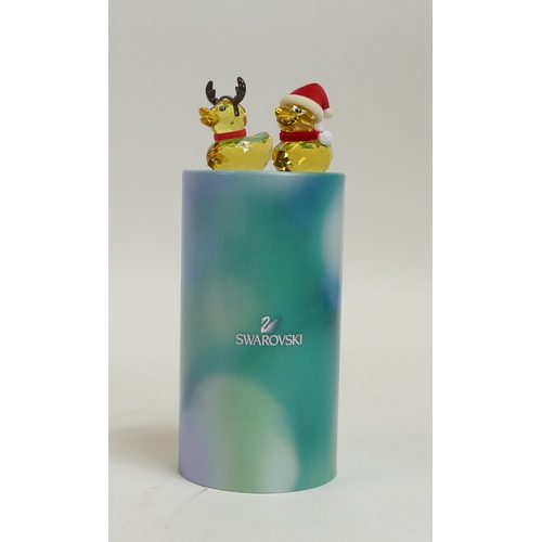 110 - Swarovski Crystal  Santa & Reindeer Ducks (5004497) Part of the Happy Duck Collection retired 2015 d... 