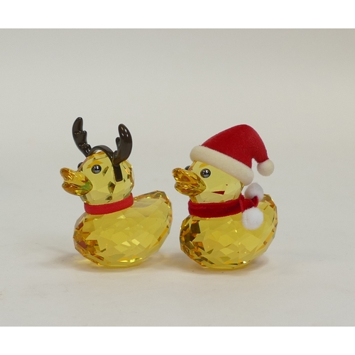 110 - Swarovski Crystal  Santa & Reindeer Ducks (5004497) Part of the Happy Duck Collection retired 2015 d... 