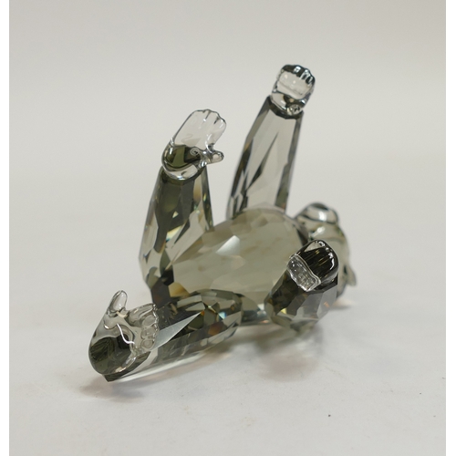 132 - Swarovski Black Diamond Crystal Infant Gorilla (955440) retired 2009, designed by Anton Hirzinger. H... 