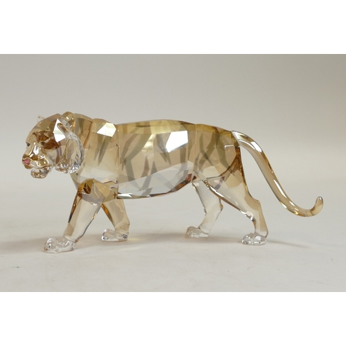 133 - Swarovski Amber Crystal 'Endangered Wildlife Tiger'(1003148) retired 2010, designed by Elisabeth Ada... 