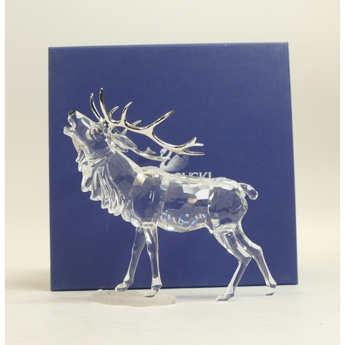 145 - Swarovski Crystal Stag figurine (291431), by Adi Stocker, with original box and certificate. (H: 14c... 