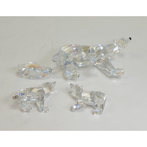 146 - Swarovski Crystal Siku The Polar Bear (1053154) with Two Polar Bear Cubs (1079156) all retired 2011 ... 