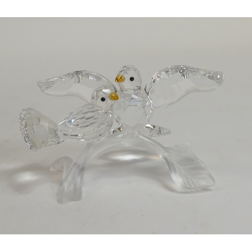 156 - Swarovski crystal Turtledoves are part of the Feathered Beauties collection. This pair comes in face... 