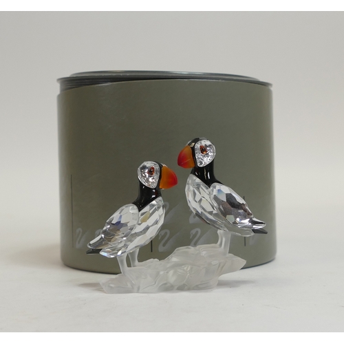 158 - Swarovski crystal puffins part of “Feathered Beauties” theme group, The Puffins are made from clear ... 