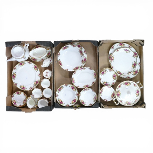 602 - Royal Albert Old Country Roses part tea and dinner set to include tea pot, milk jug, sugar bowl, lid... 