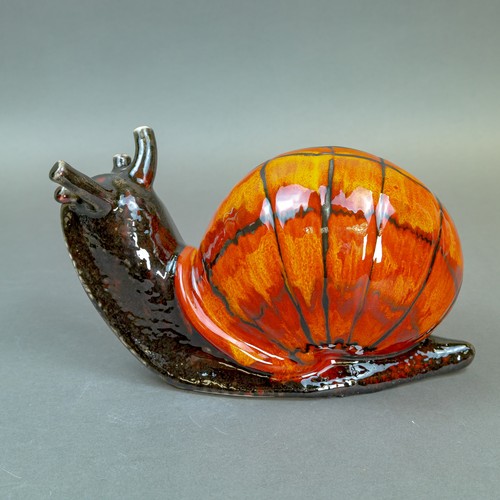 4 - Anita Harris large model of a hand painted stunning Snail L30cm. Gold signed.