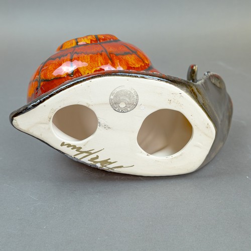 4 - Anita Harris large model of a hand painted stunning Snail L30cm. Gold signed.